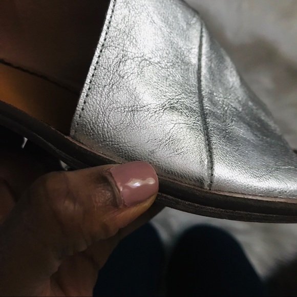 NWOT FP Mont Blanc Metallic Leather Slide Sandal - Picture 8 of 8